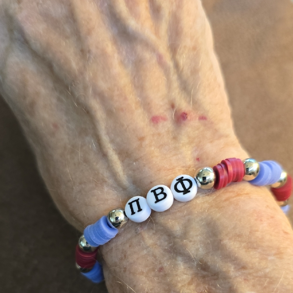 Pi Beta Phi bracelet Featuring The Pi Phi Greek Letters.